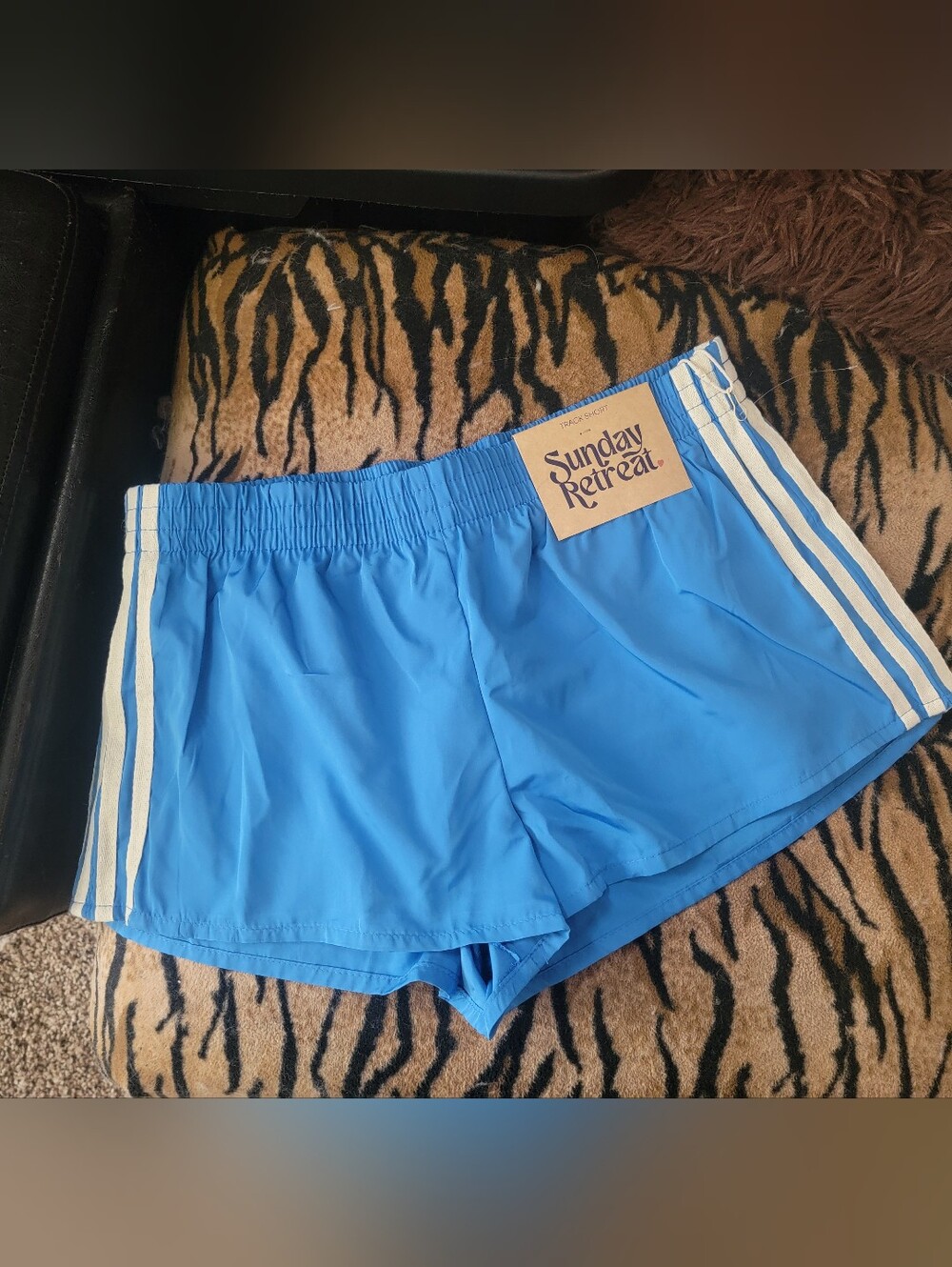 Athletic Track Shorts Blue Juniors Sz Large New W Tag!